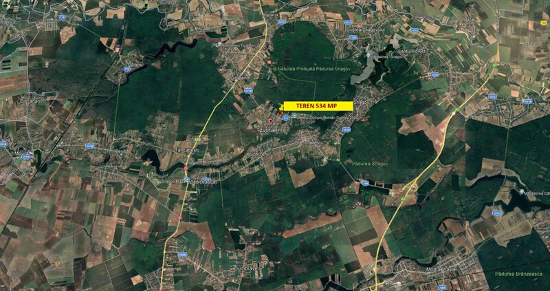 Izvorani Teren 534 mp  la 500 m de Complexul Olimpic in apropiere de padure